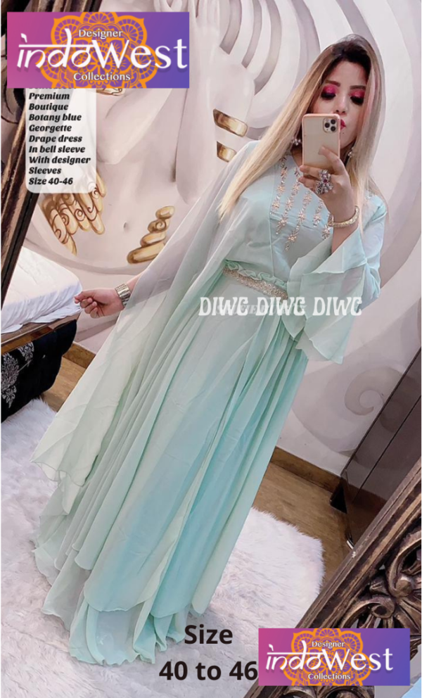 Designer Gown in sea green