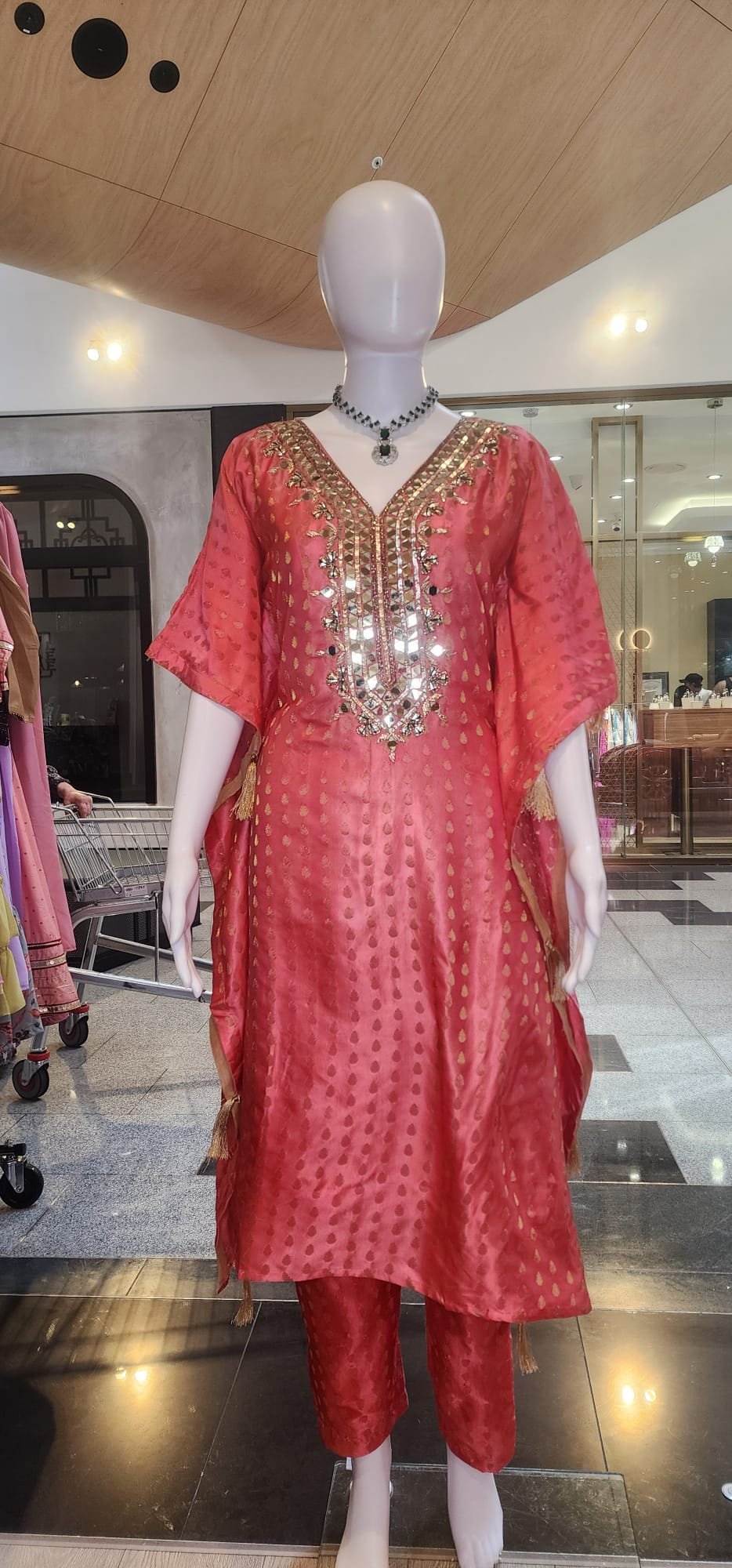 Peach pink kaftan 2