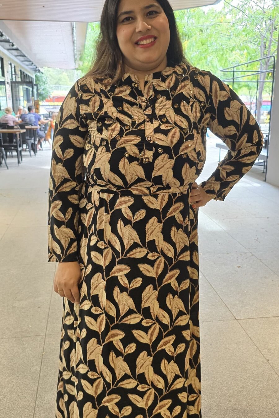 Black Indowestern Rayon Long Dress/ Gown