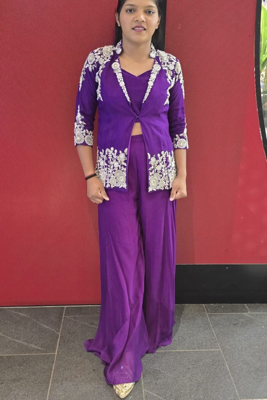 Purple Chinnon Indowestern Cord Set