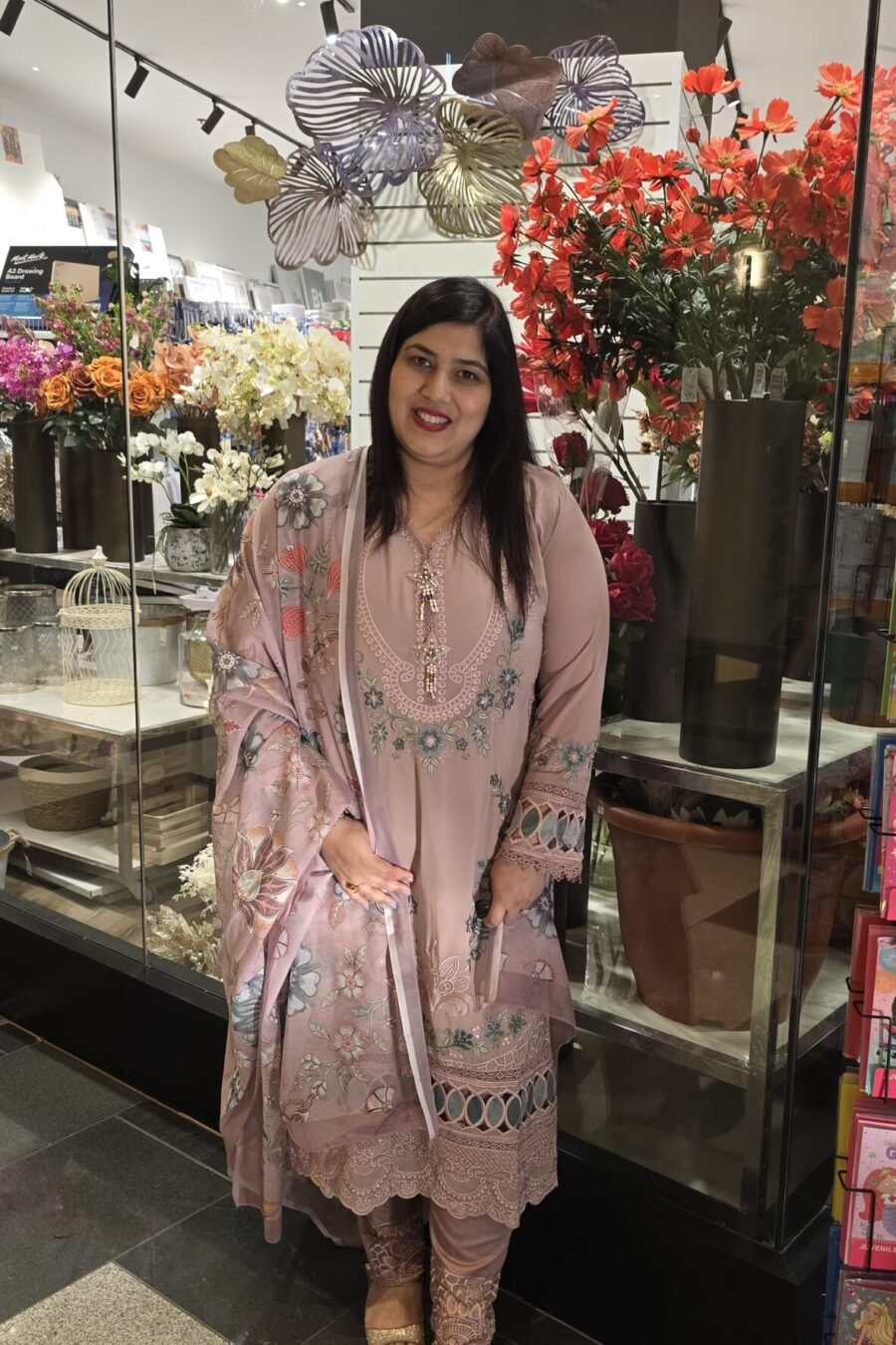 Fawn Pink Pakistani Suit