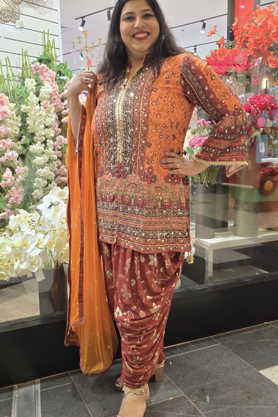 Rust Patiala Salwar Suit