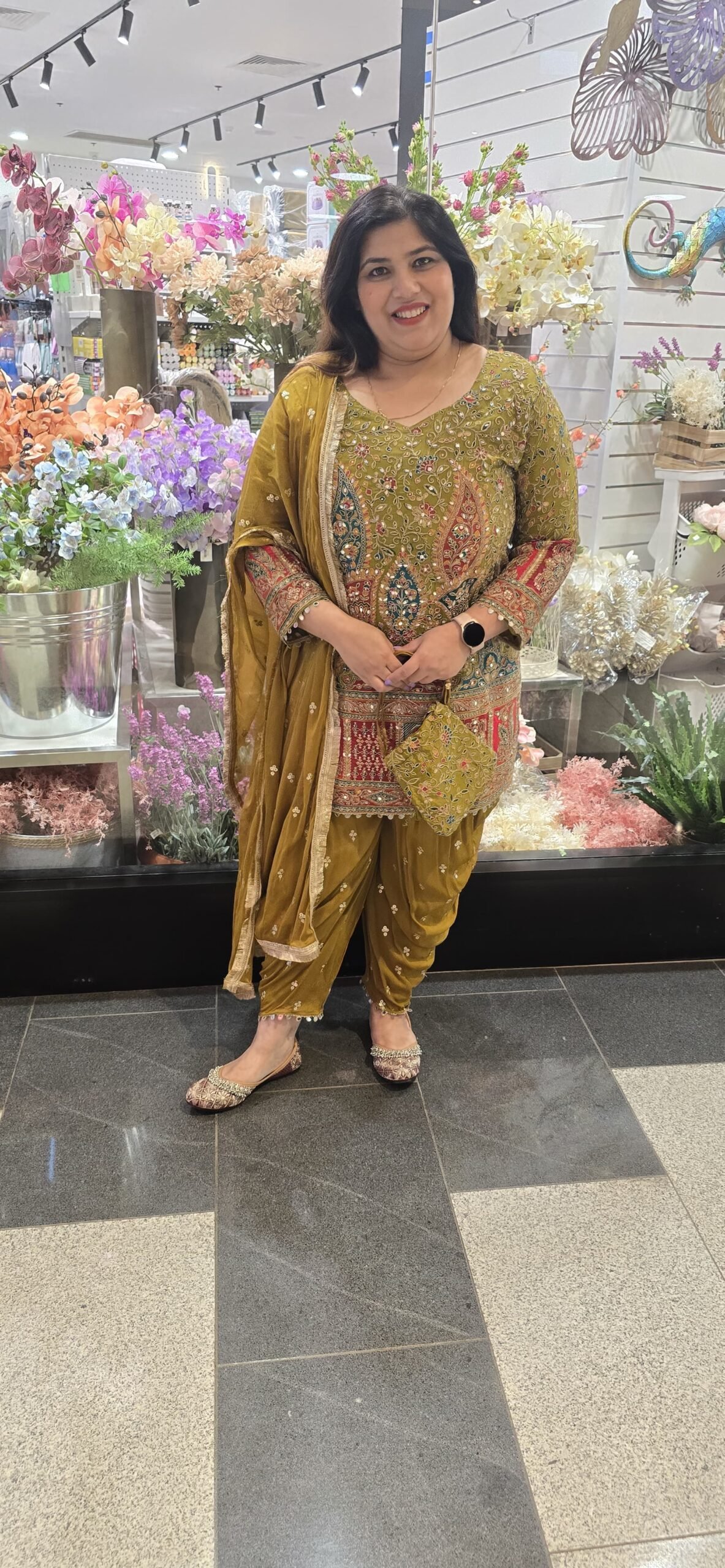 Mehndi Green Heavy Patiala Suit - Image 5