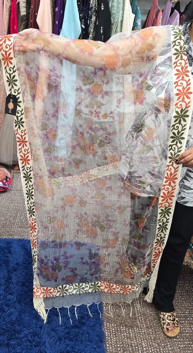 Floral Organza Dupatta