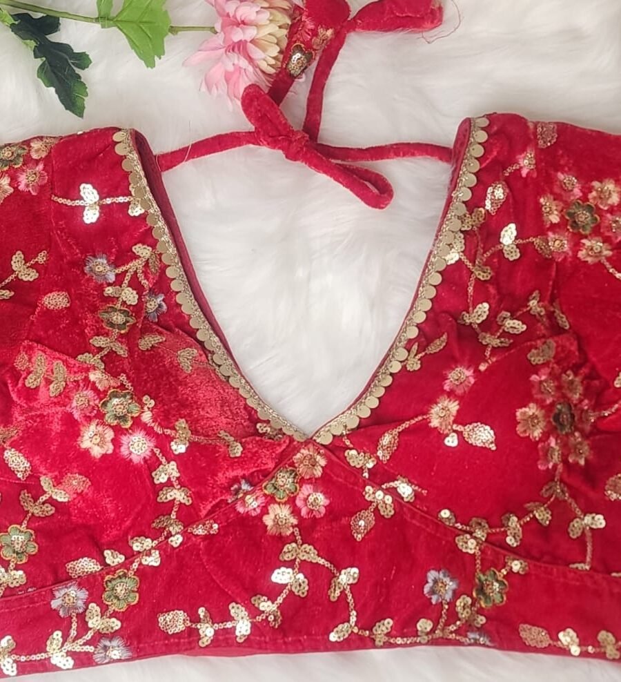 Red Velvet Blouse