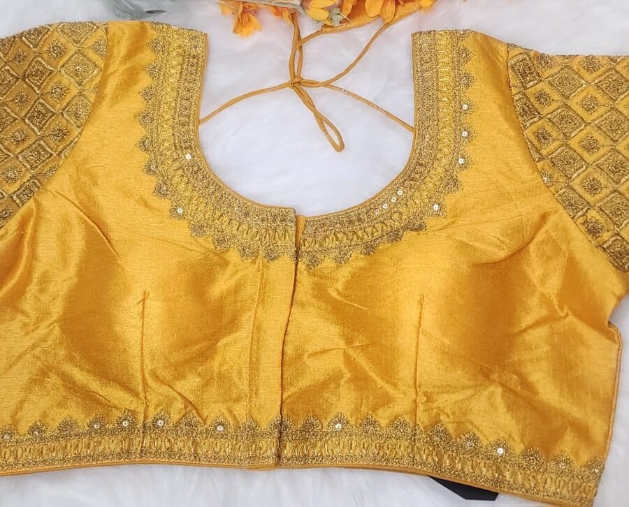 Gold Plus Size Silk Blouse