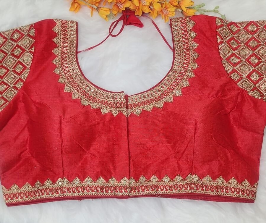 Red Plus Size Silk Blouse