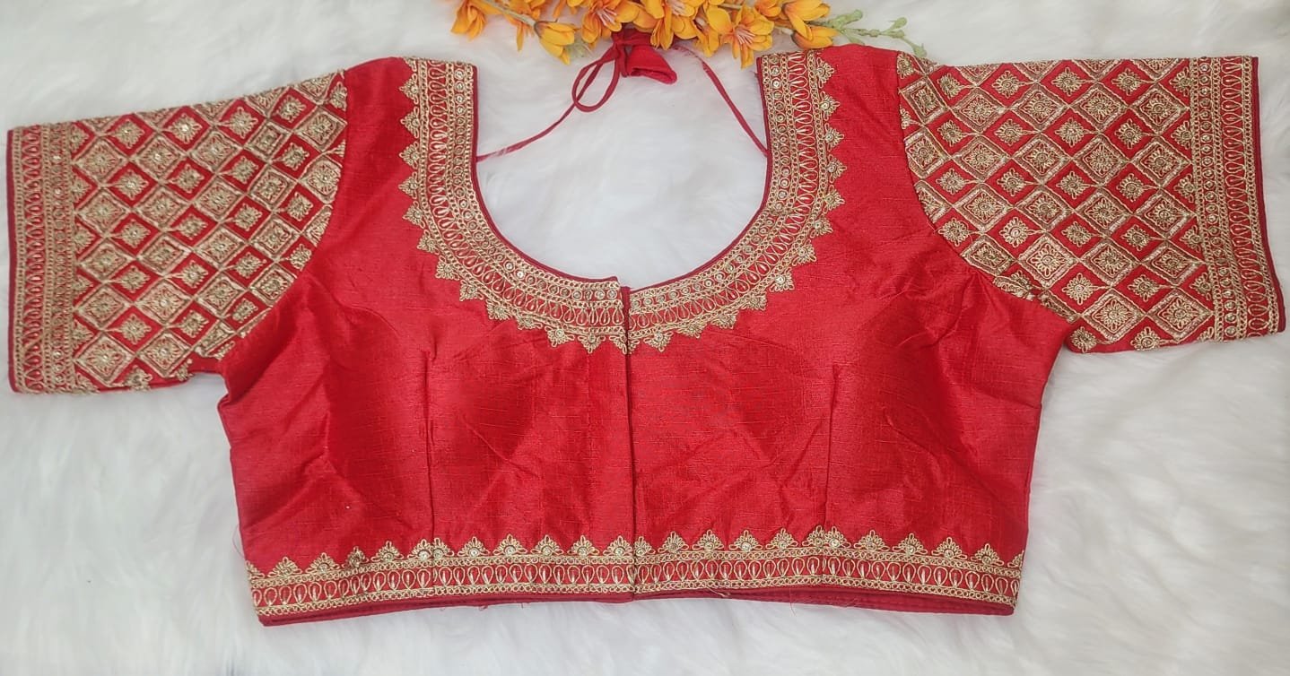 Red Plus Size Silk Blouse