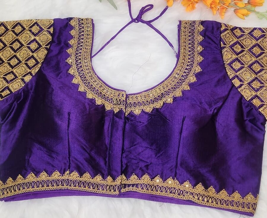 Purple Plus Size Silk Blouse