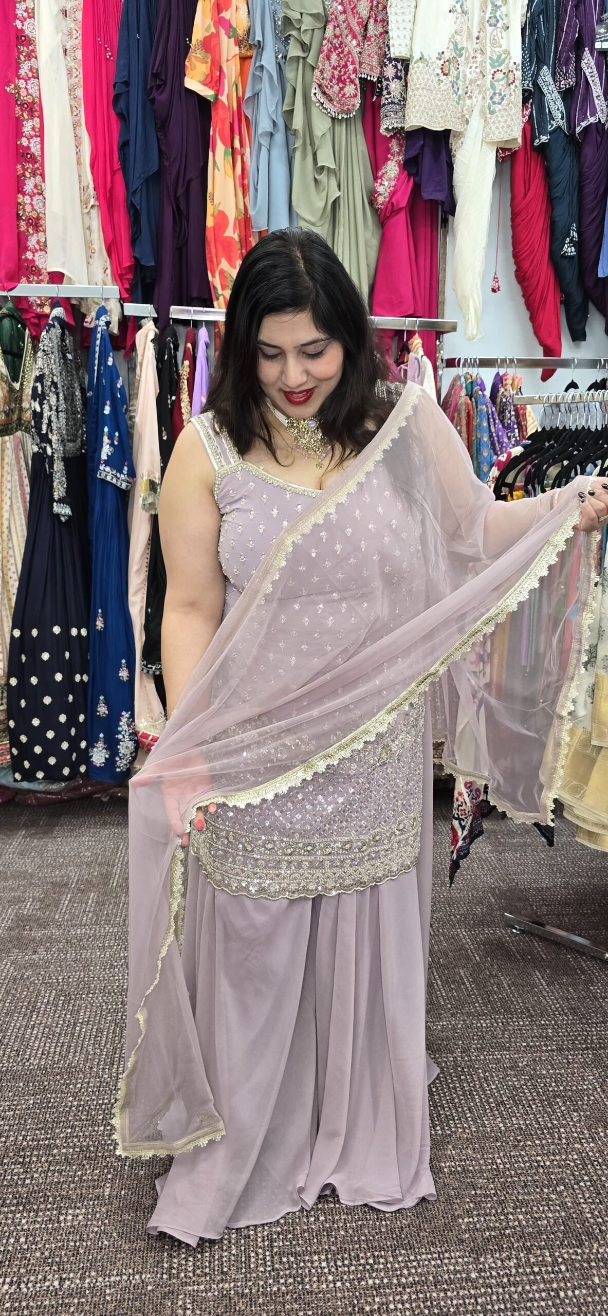 Lilac Georgette Sharara Set - Image 6