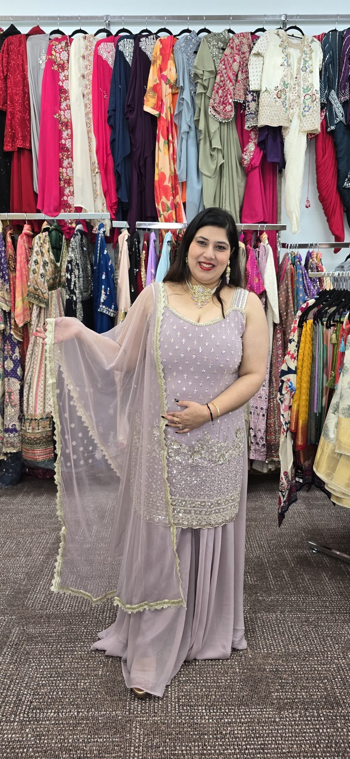 Lilac Georgette Sharara Set - Image 5