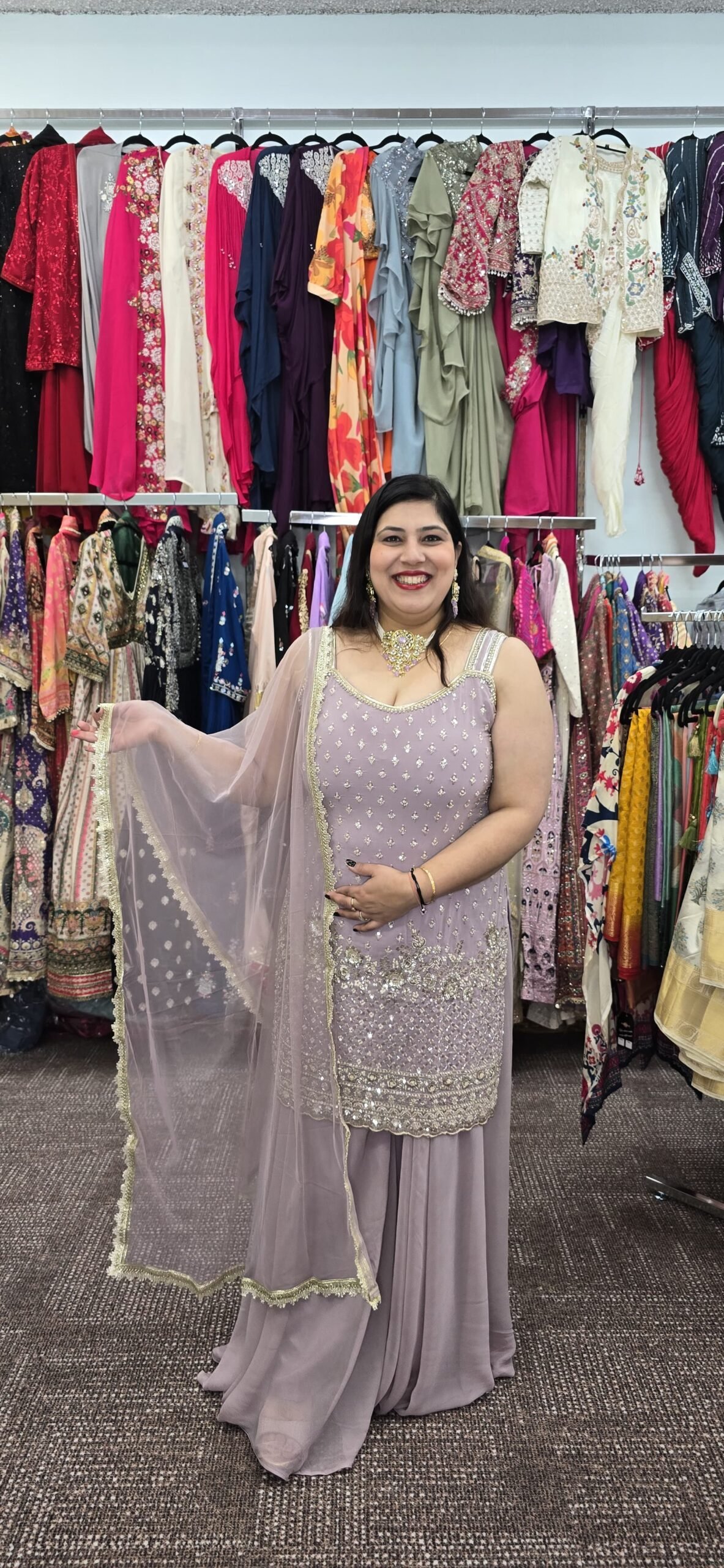 Lilac Georgette Sharara Set - Image 4