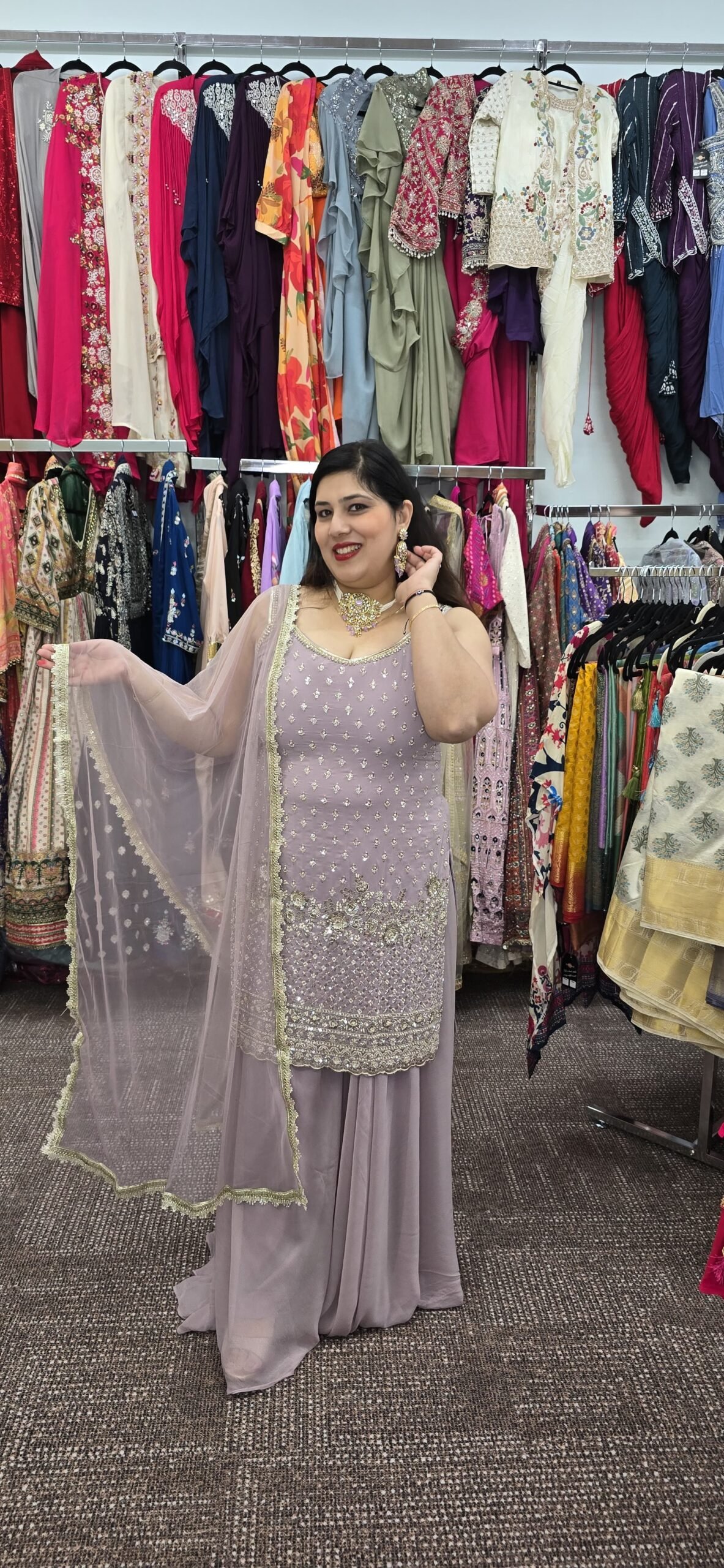 Lilac Georgette Sharara Set - Image 3