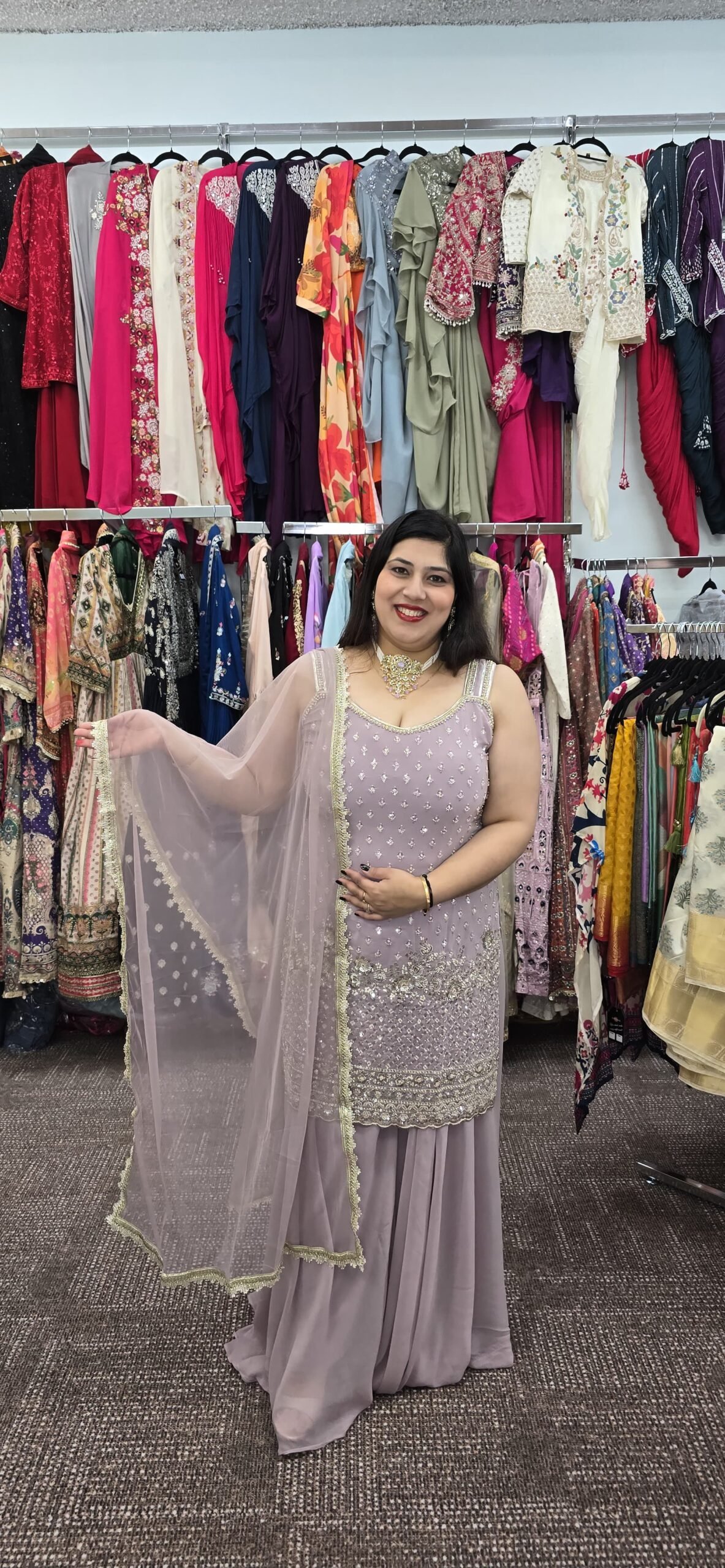 Lilac Georgette Sharara Set - Image 2