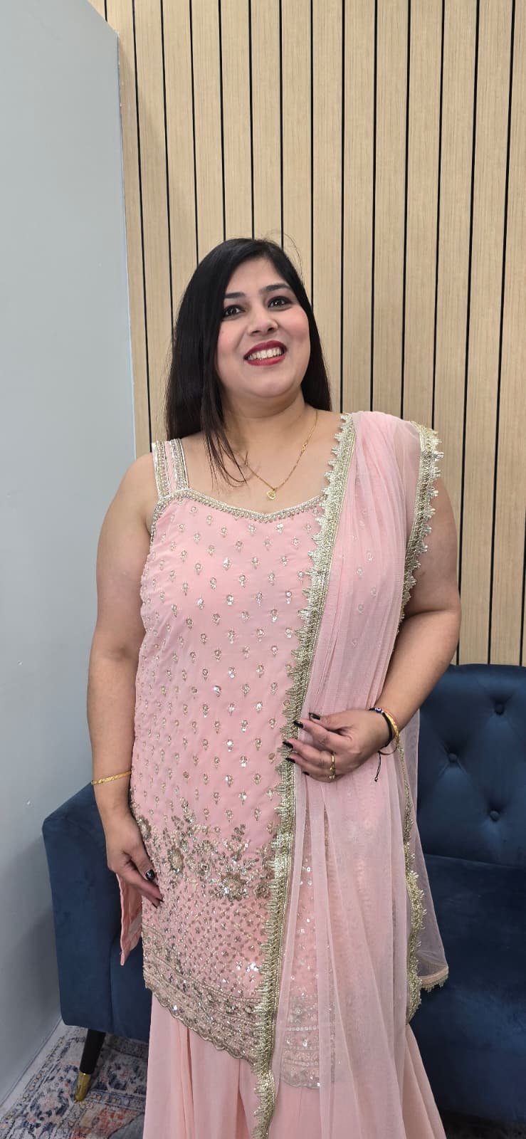 Baby Pink Georgette Sharara Set - Image 3