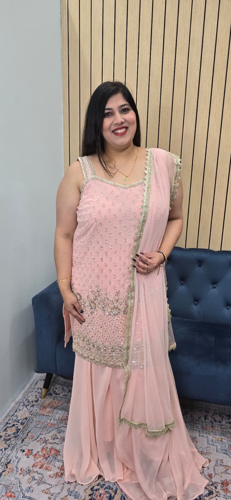 Baby Pink Georgette Sharara Set - Image 2