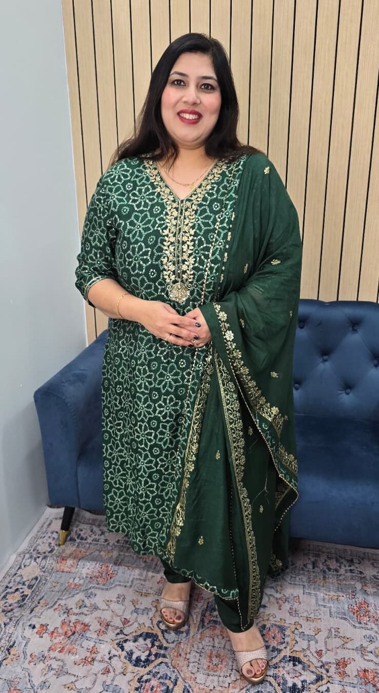 Green Bhandani Plus Size Suit