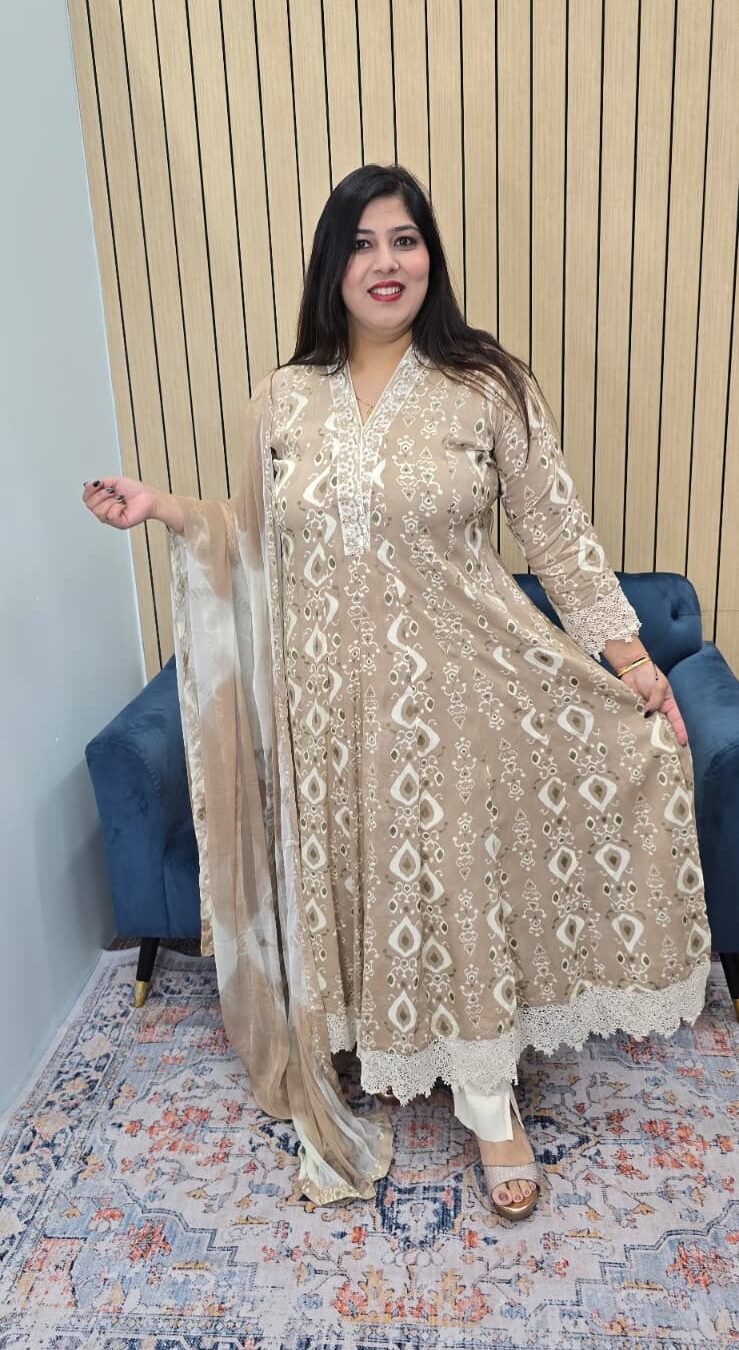 Cotton Printed Anarkali Suit