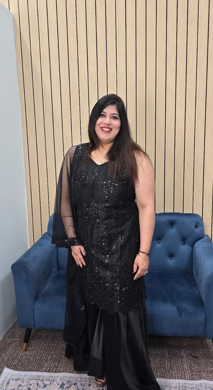 Black Sequin Work 3pc Sharara Set