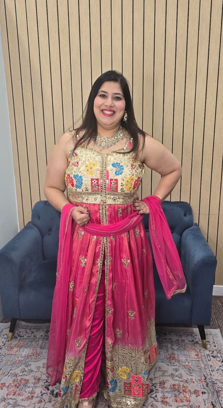 Blush Pink  Indowestern Slit Cut Suit