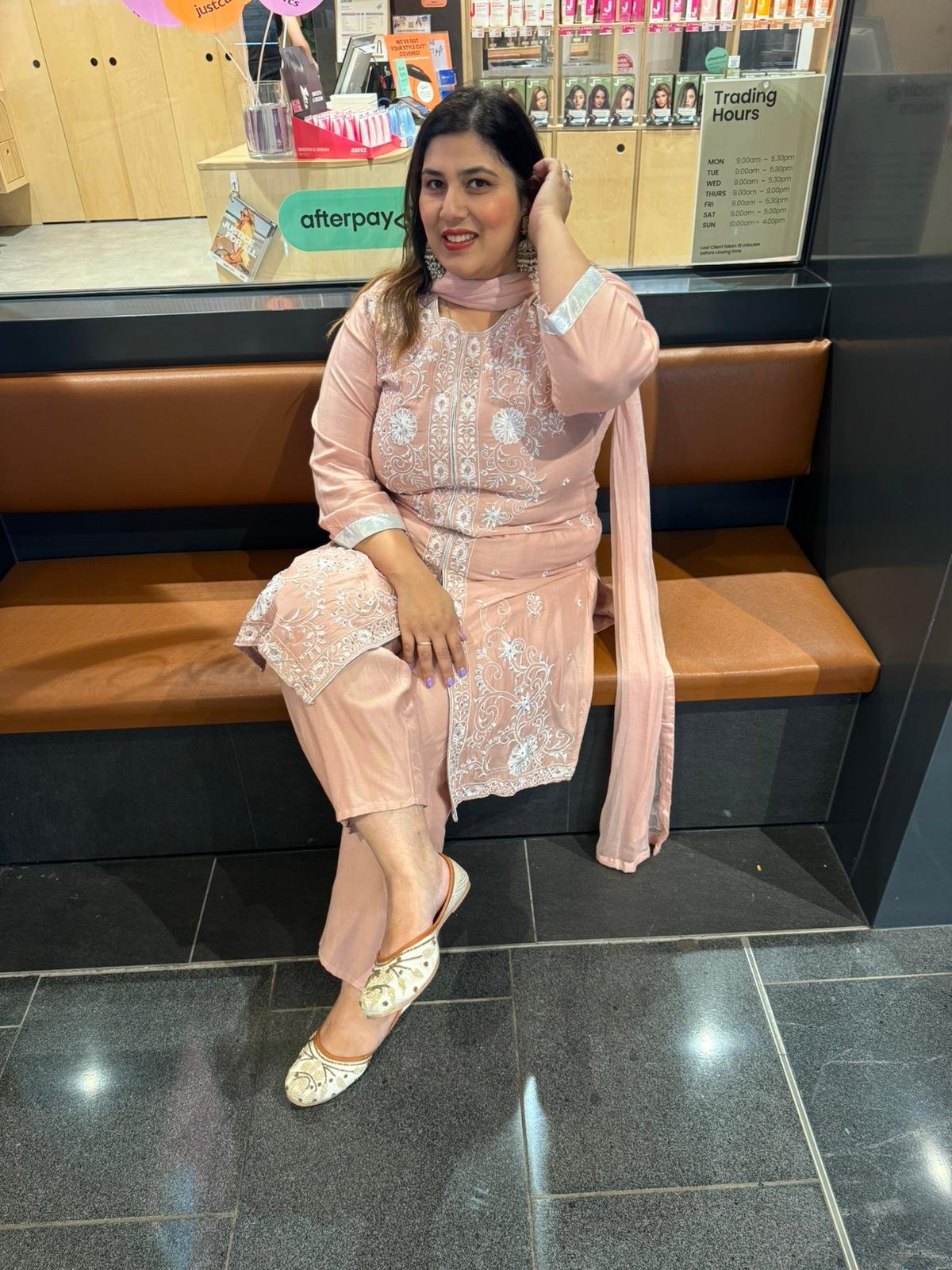 Peach Maslin Rayon Suit - Image 4