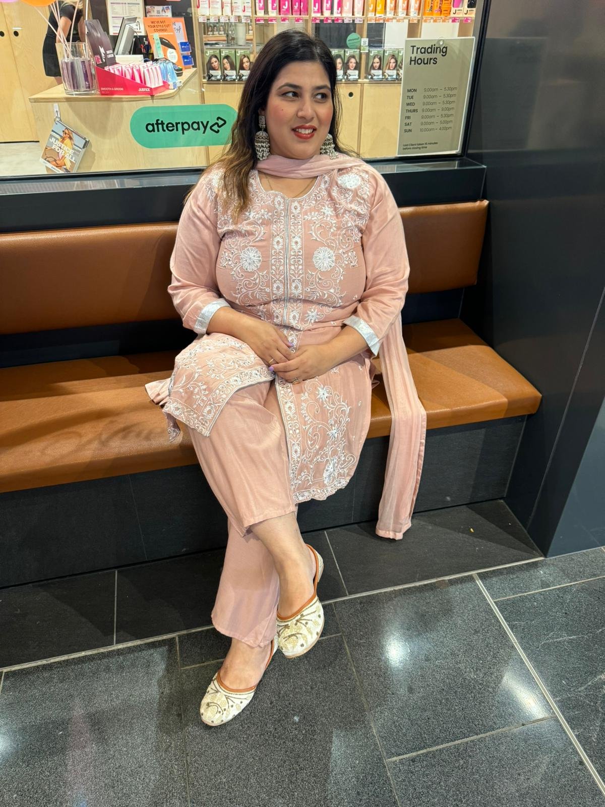 Peach Maslin Rayon Suit - Image 2