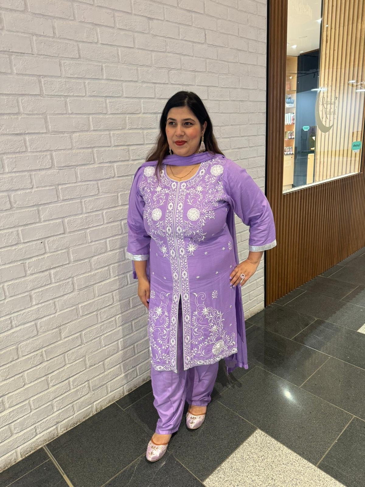 Purple Maslin Rayon Suit - Image 5
