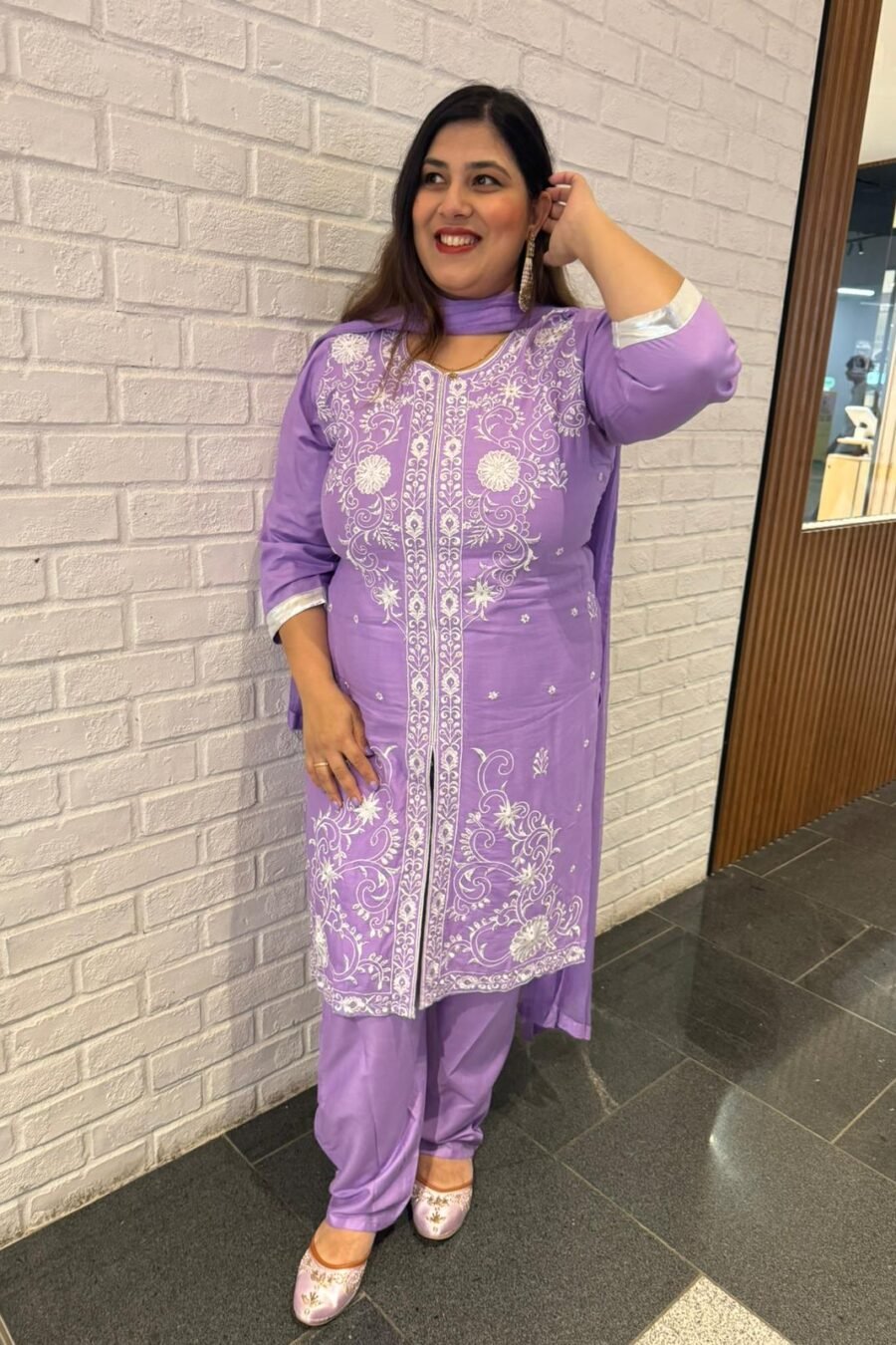 Purple Maslin Rayon Suit