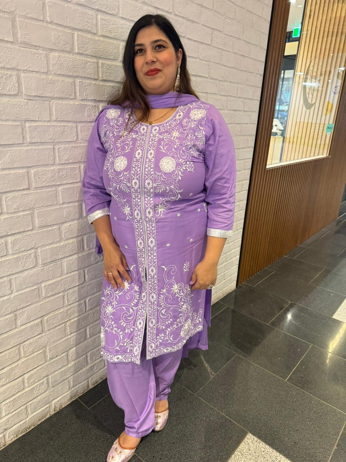 Purple Maslin Rayon Suit - Image 3
