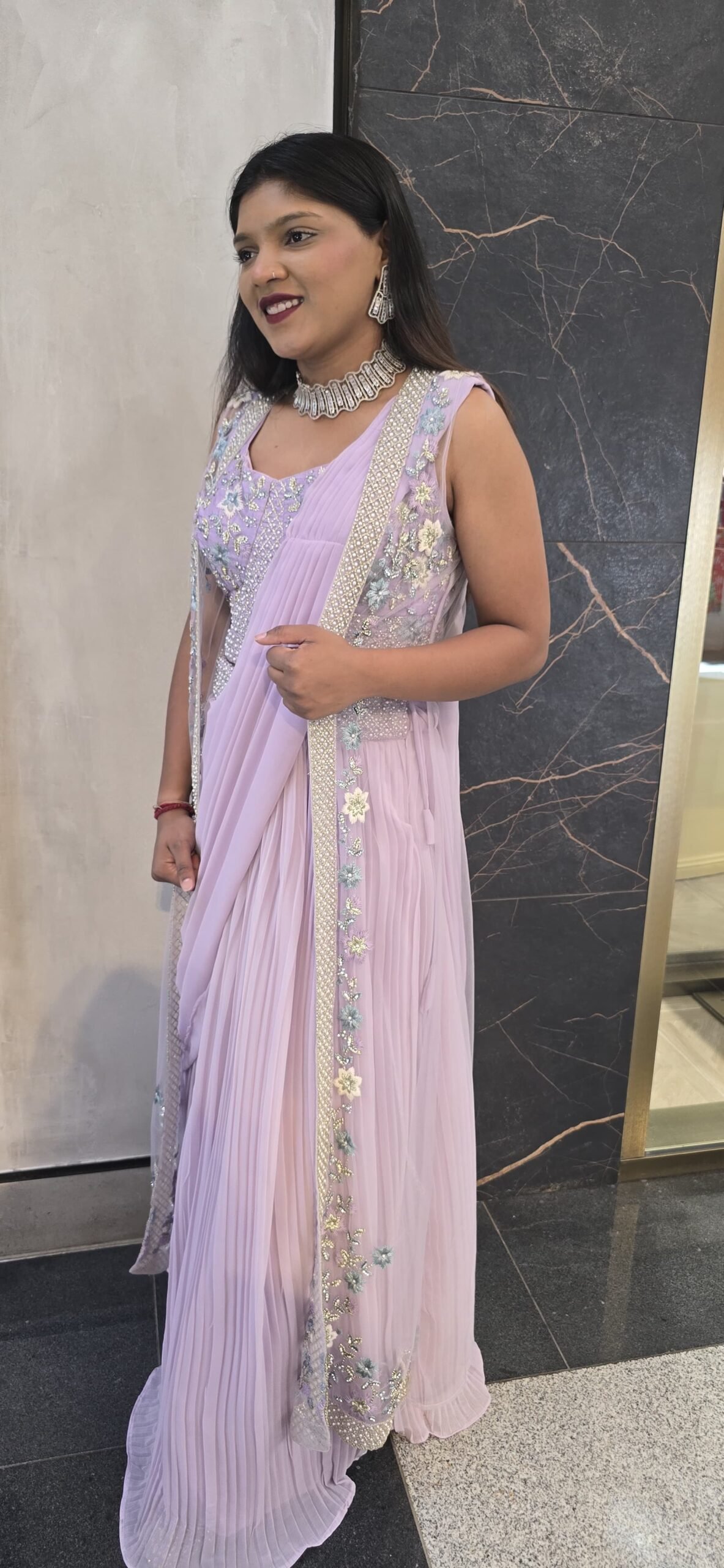 Lilac Lehenga With Jacket - Image 2