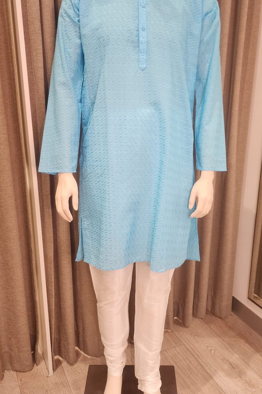 Firouzi Blue Cotton Kurta Set