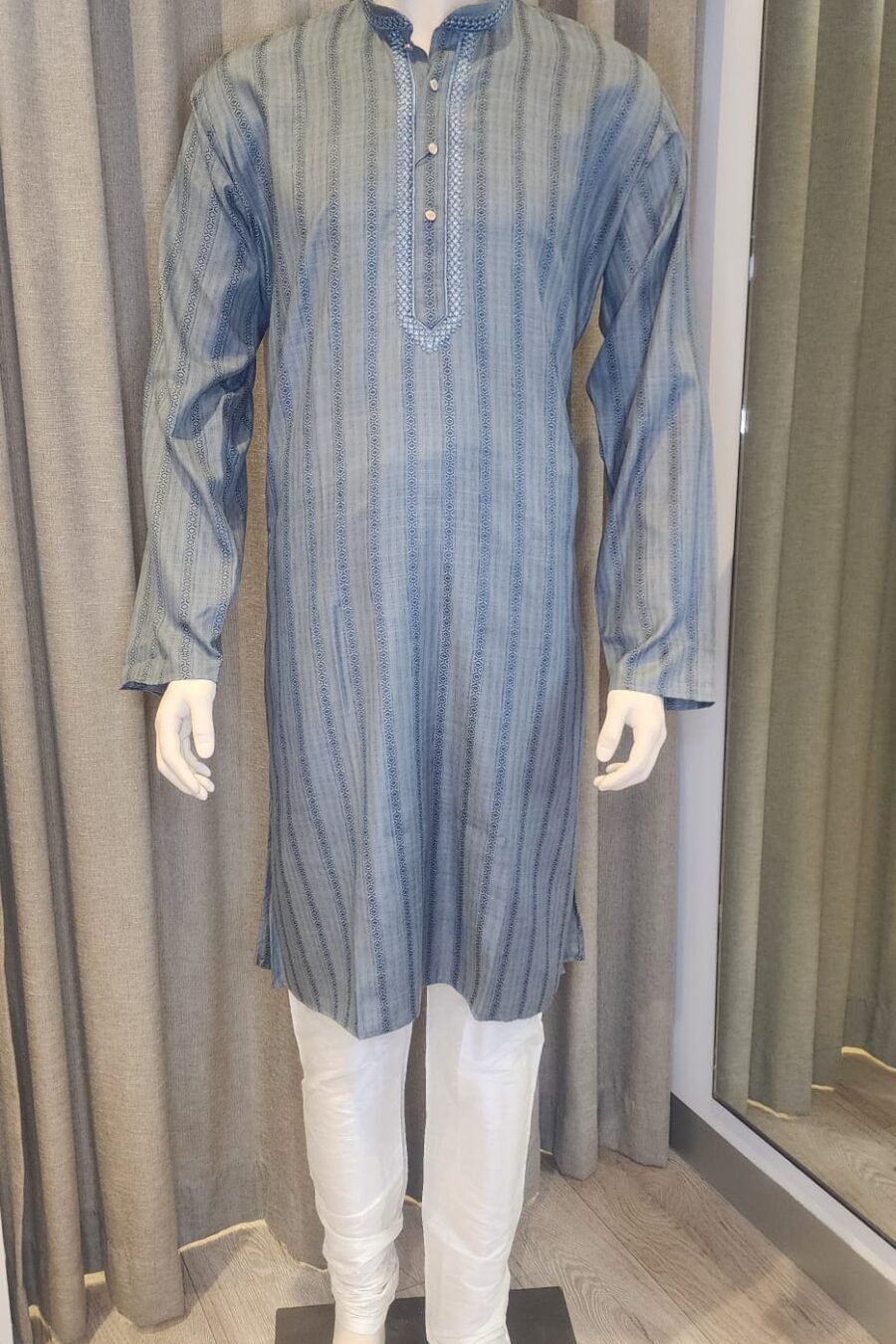Grey Maslin Kurta Set