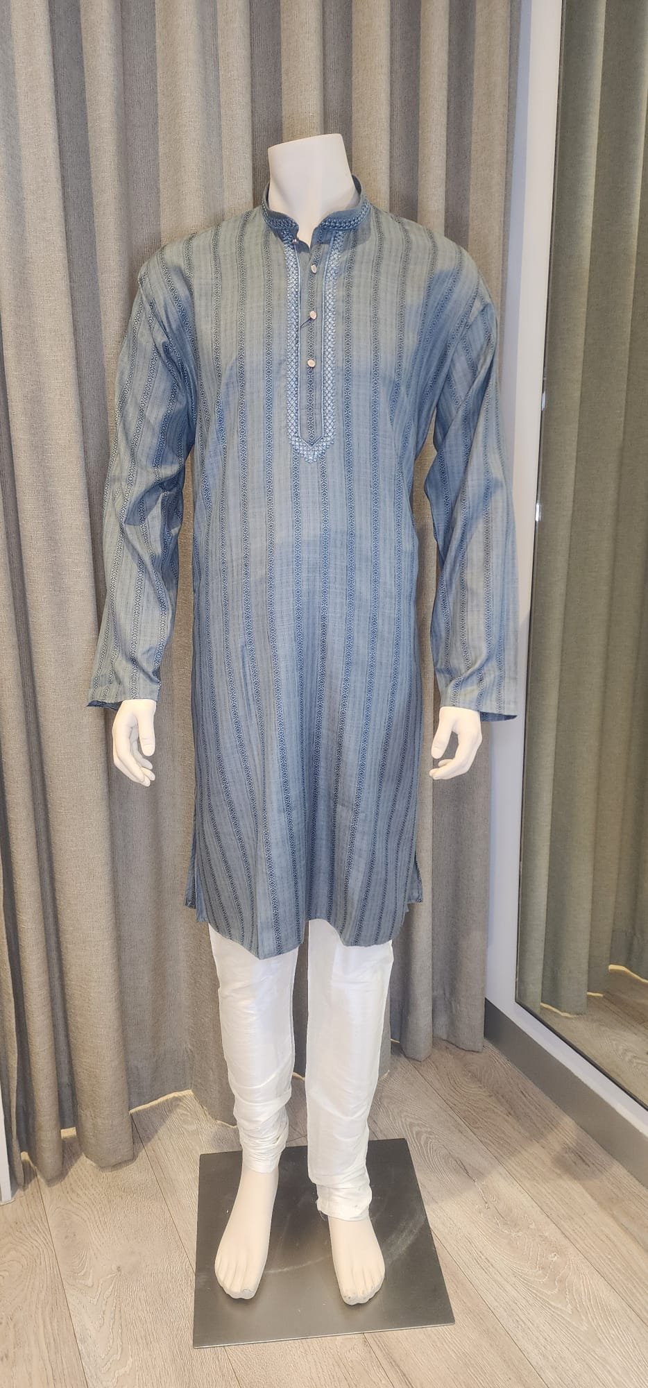 Grey Maslin Kurta Set