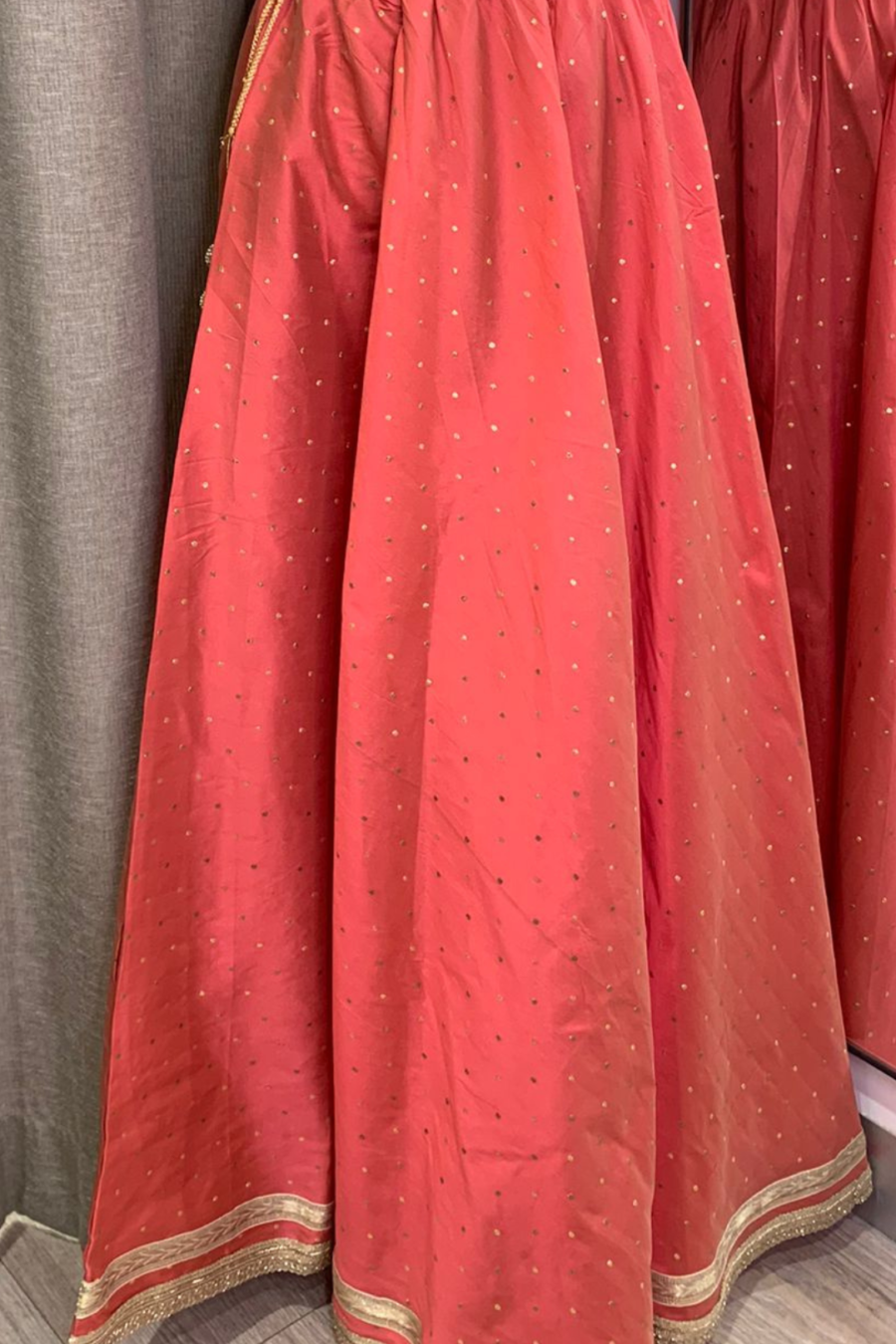 Red Silk Long Lehenga/Skirt