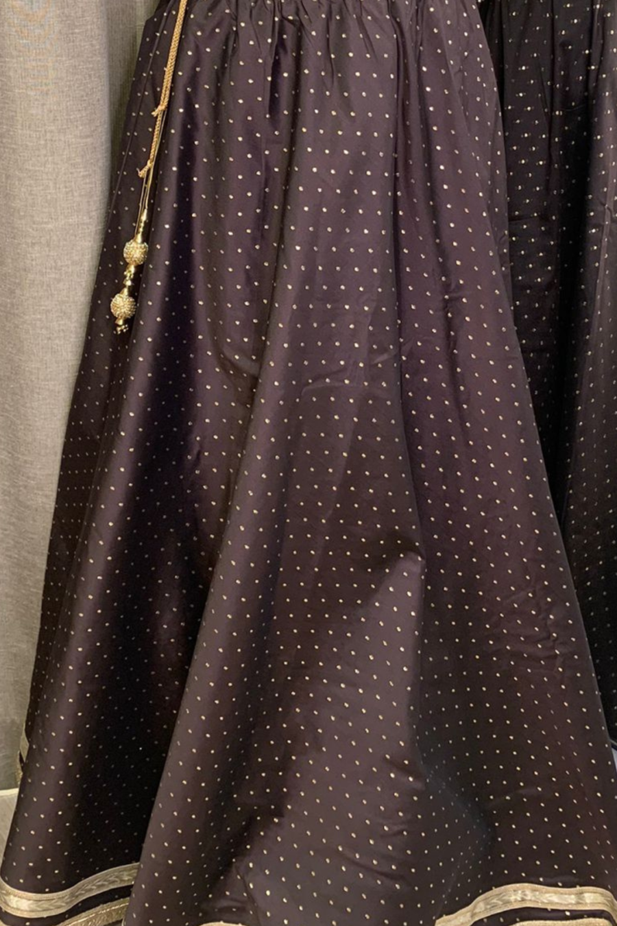 Coffee Brown Silk Long Lehenga/Skirt