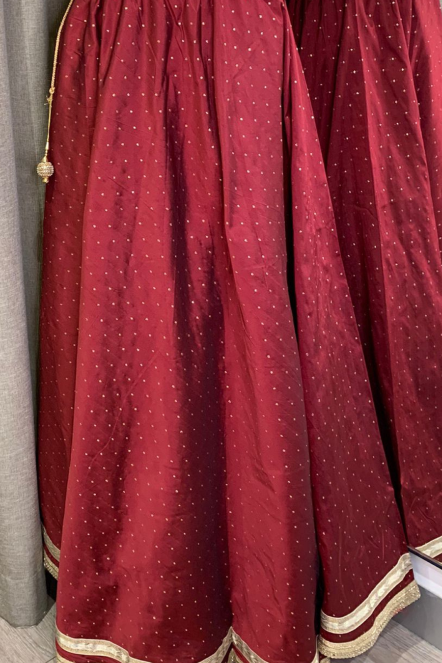 Onion Pink Silk Long Lehenga/Skirt