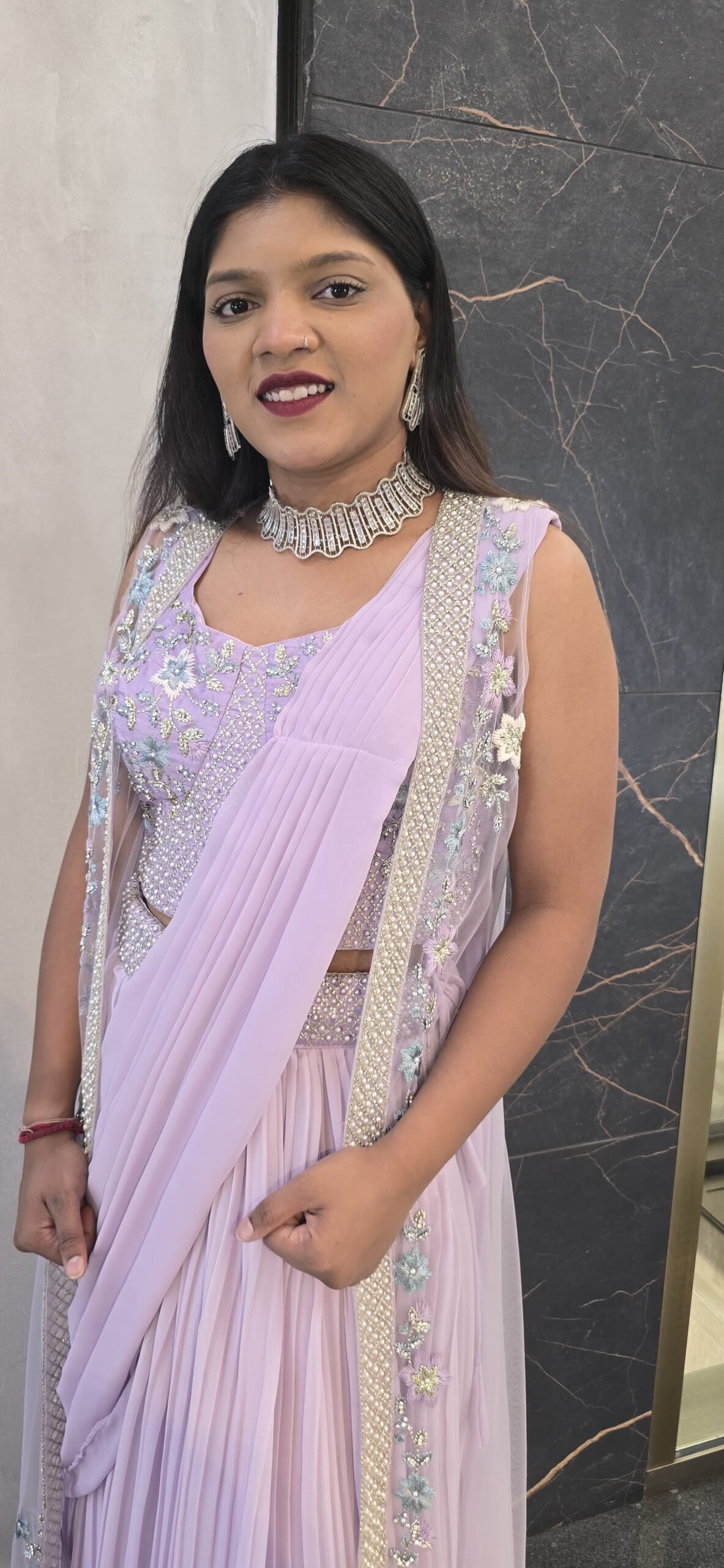 Lilac Lehenga With Jacket - Image 3