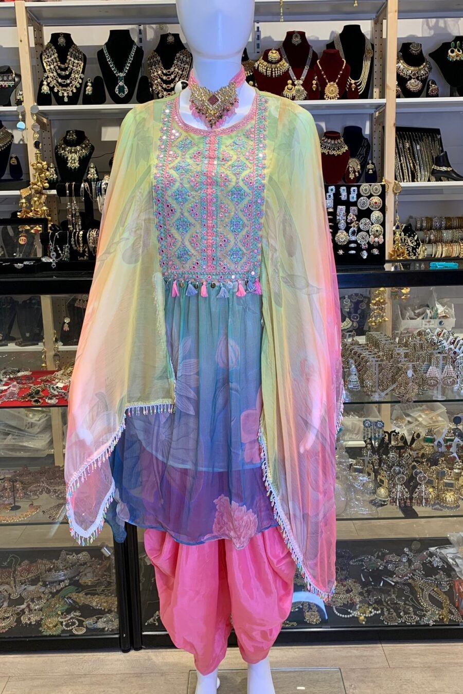 Multi Kaftan With Tulip/Dhoti Salwar