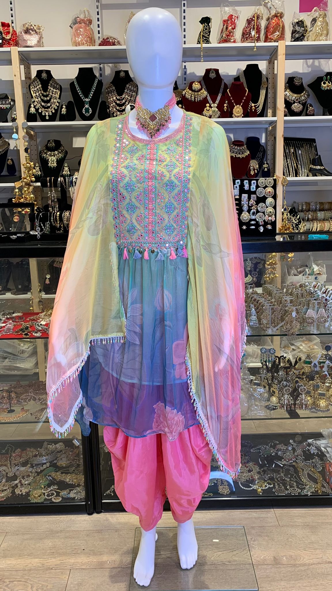 Multi Kaftan With Tulip/Dhoti Salwar