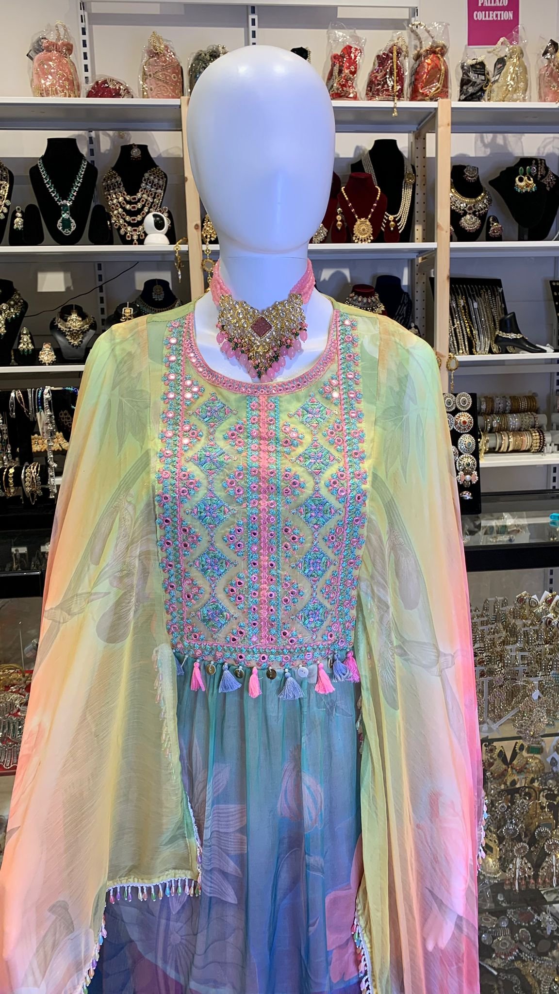 Multi Kaftan With Tulip/Dhoti Salwar - Image 2