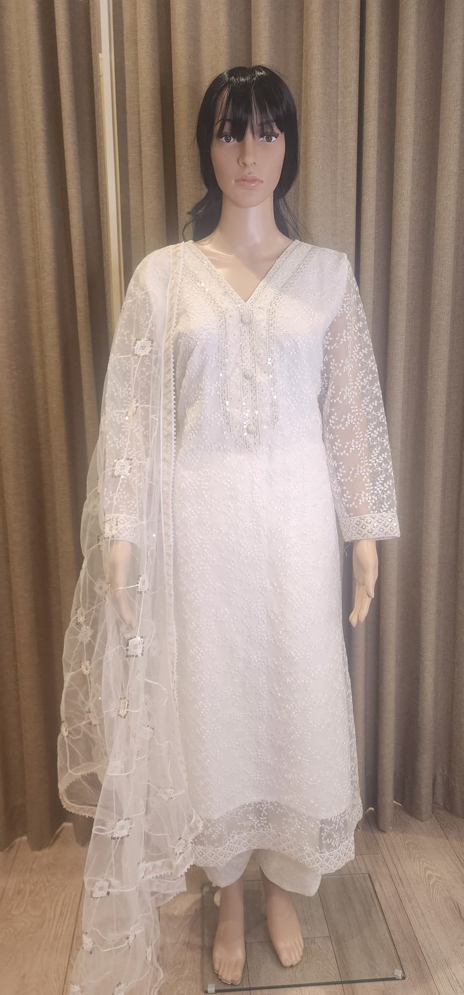 Milky White Anarkali Suit - Image 2