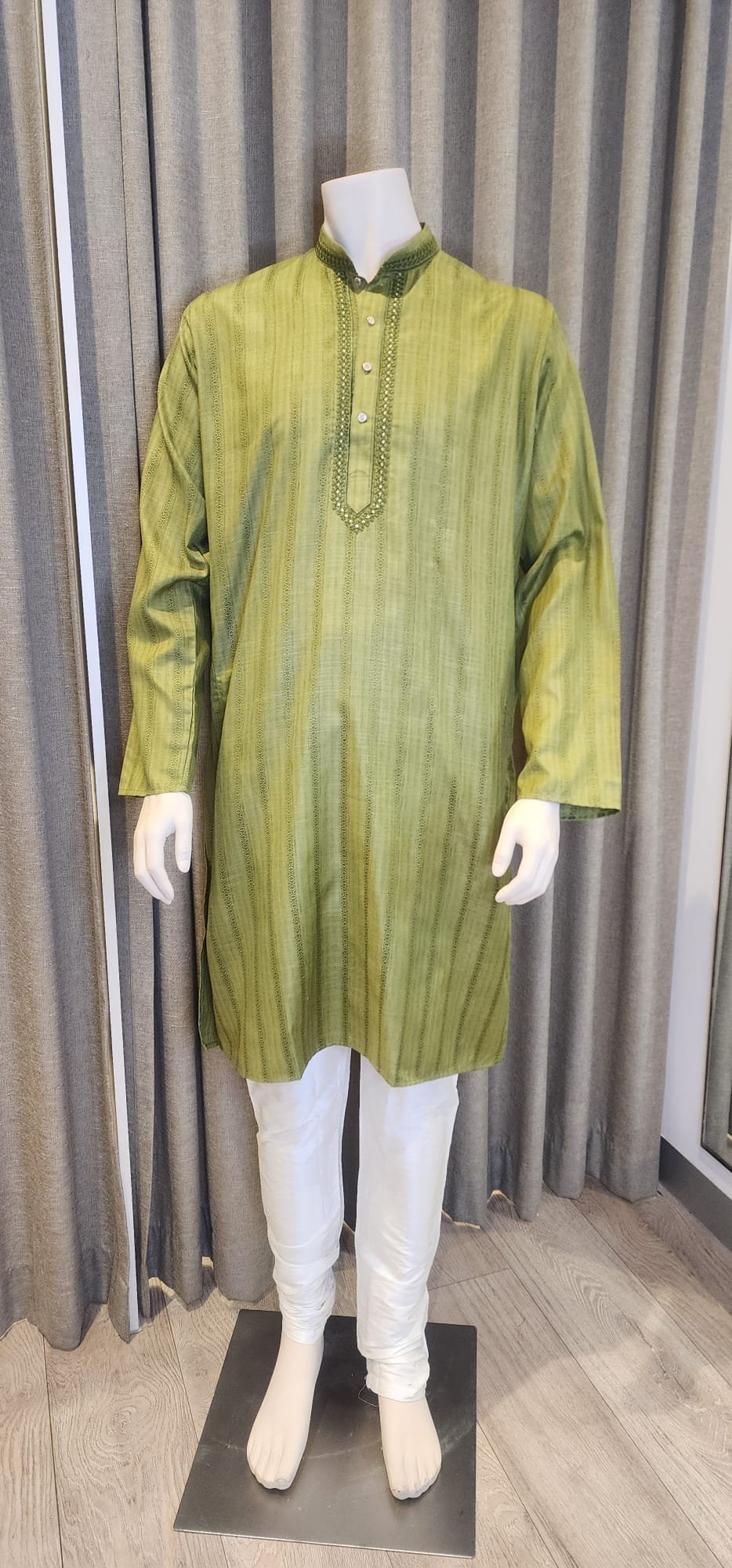 Mehendi Green Maslin Kurta Set