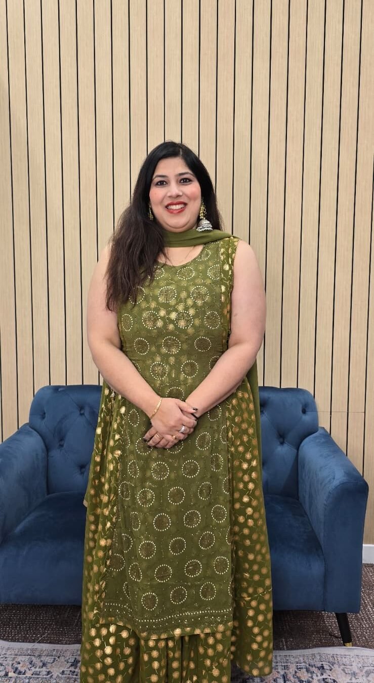 Mehndi Green Indowestern Gown with Adjustable Dories