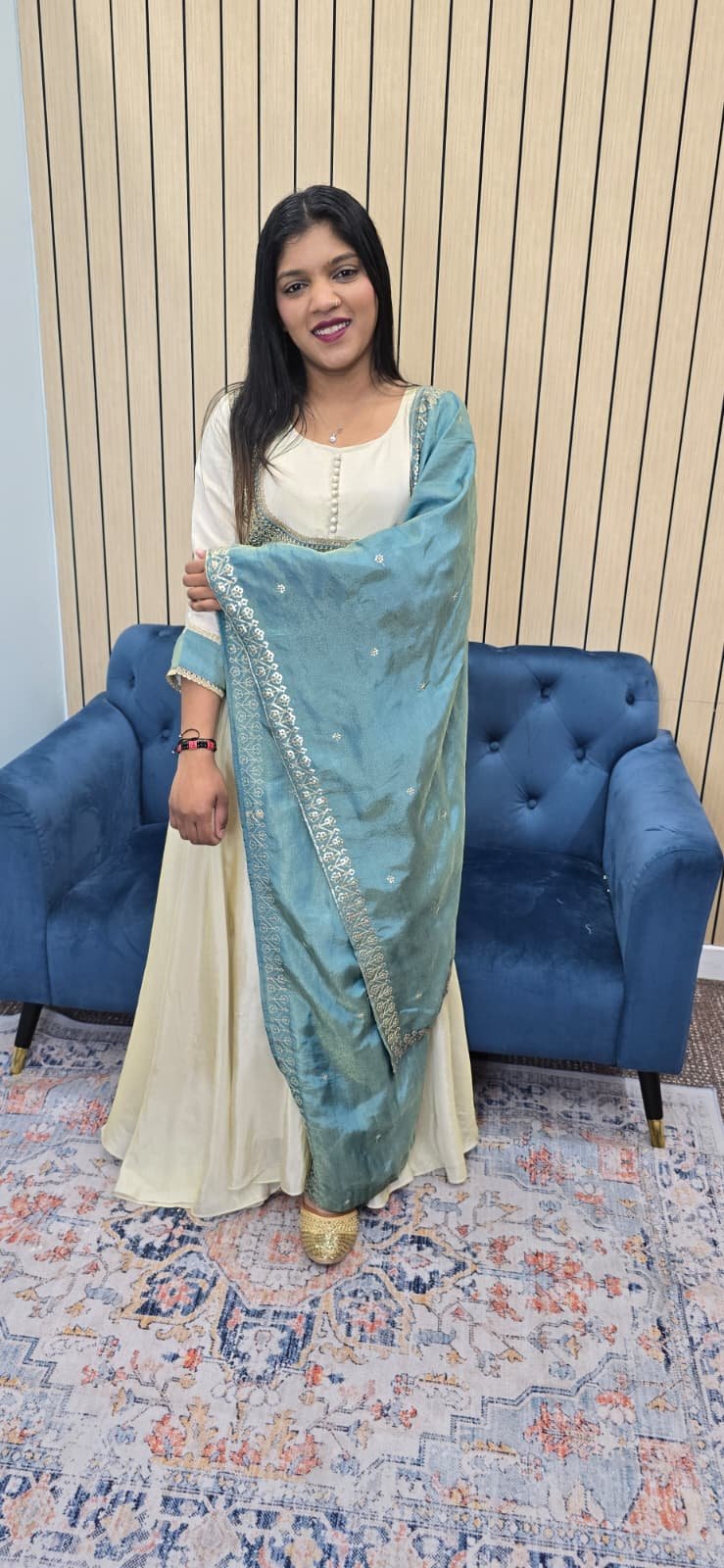 Radiate elegance in this graceful Anarkali suit